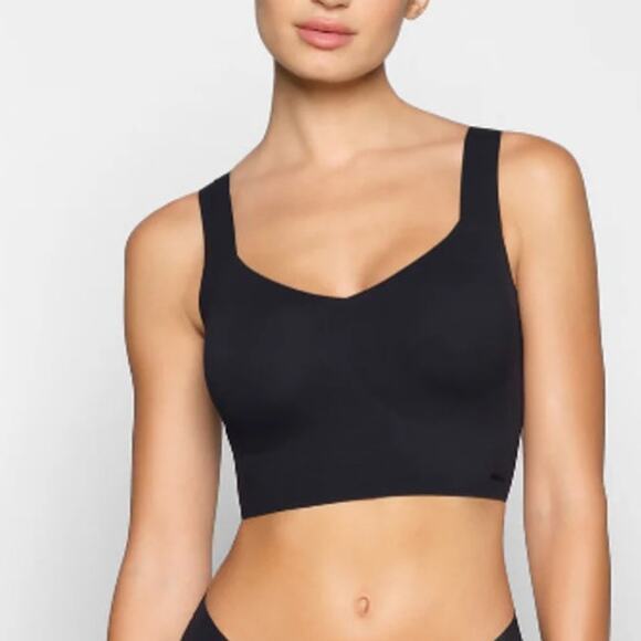 SKIMS Other - SKIMS Naked Plunge Longline Bralette Womens Size L-DD Black Onyx V Neck NWT